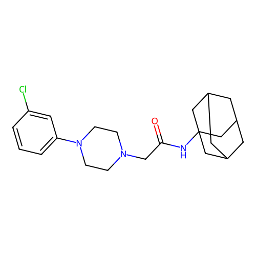 N-Adamantan-1-yl-2-[4-(3-chloro-phenyl)-piperazin-1-yl]-acetamide structure