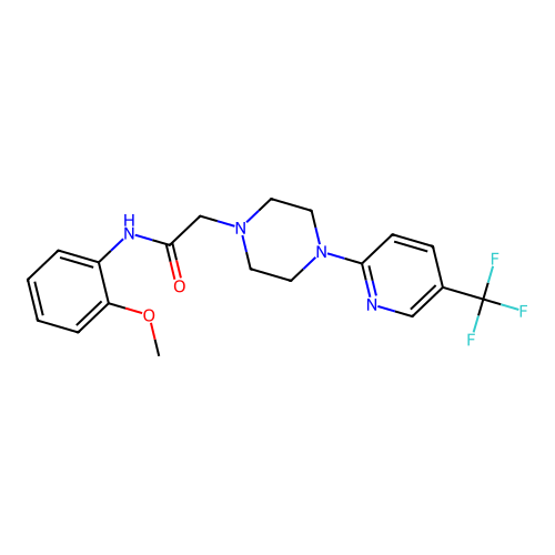 N-(2-methoxyphenyl)-2-{4-[5-(trifluoromethyl)pyridin-2-yl]piperazin-1-yl}acetamide structure