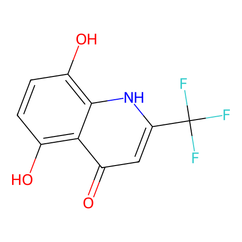 5,8-dihydroxy-2-(trifluoromethyl)-1H-quinolin-4-one structure