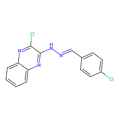4-Chlorobenzaldehyde (3-chloro-2-quinoxalinyl)hydrazone structure