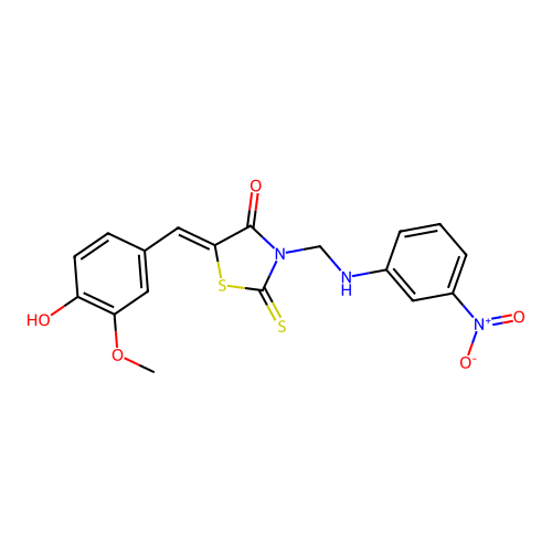 5-(4-hydroxy-3-methoxybenzylidene)-3-(((3-nitrophenyl)amino) structure