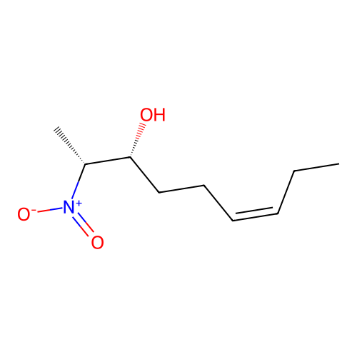 6-Nonen-3-ol, 2-nitro-, (R*,R*-(Z))- structure
