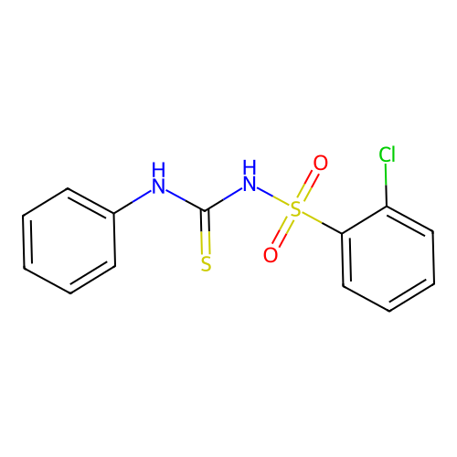 [(2-Chlorophenyl)sulfonyl][(phenylamino)thioxomethyl]amine structure