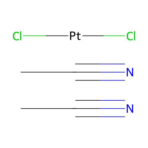 cis-Bis(acetonitrile)dichloroplatinum(II) structure