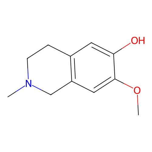 6-hydroxy-7-methoxy-N-methyl-3,4-dihydroisoquinoline structure