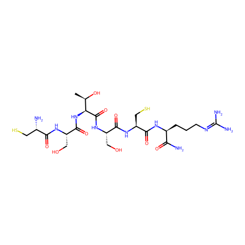 H-Cys-Ser-Thr-Ser-Cys-Arg-NH2 structure