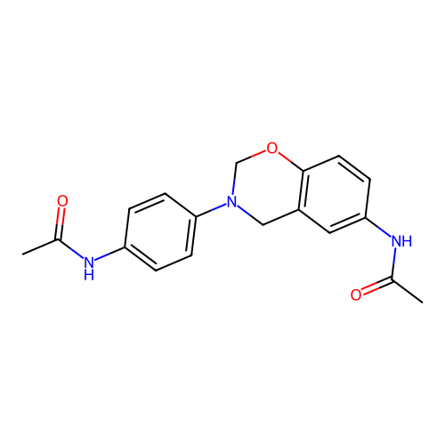 N-{4-[6-(acetylamino)-2H-1,3-benzoxazin-3(4H)-yl]phenyl}acetamide structure