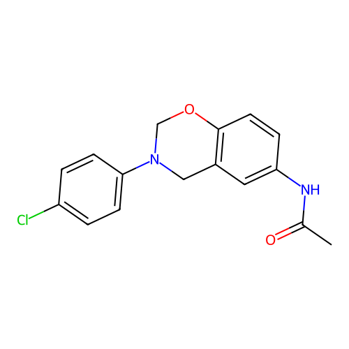 N-[3-(4-chlorophenyl)-3,4-dihydro-2H-1,3-benzoxazin-6-yl]acetamide structure