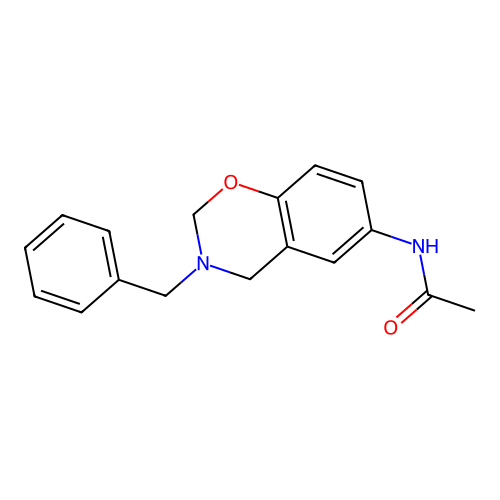 N-(3-benzyl-3,4-dihydro-2H-1,3-benzoxazin-6-yl)acetamide structure