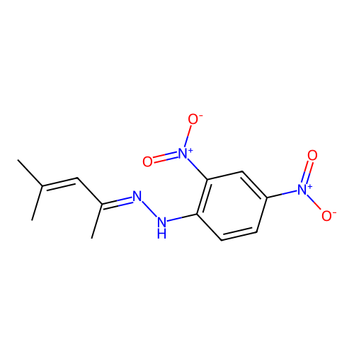 2,4-Dinitrophenylhydrazone mesityl oxide structure