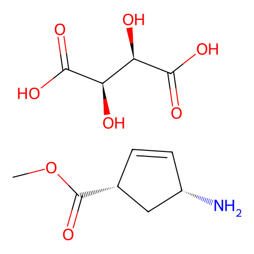 (1S,4R)-Methyl 4-aminocyclopent-2-enecarboxylate (2R,3R)-2,3-dihydroxysuccinate structure