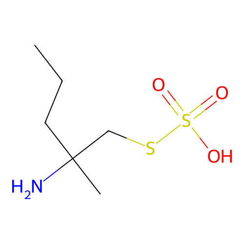 Thiosulfuric acid,S-(2-amino-2-methylpentyl)ester structure