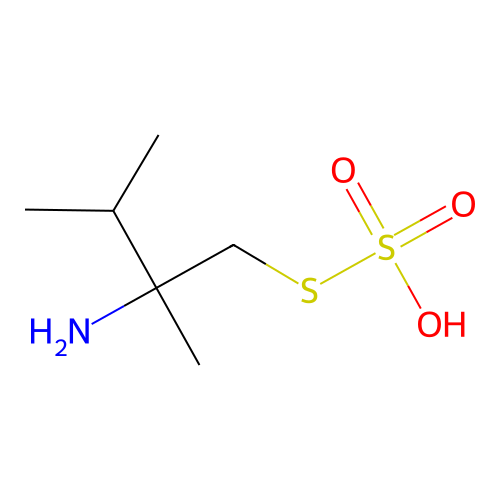 Thiosulfuric acid, S-(2-amino-2,3-dimethylbutyl) ester structure