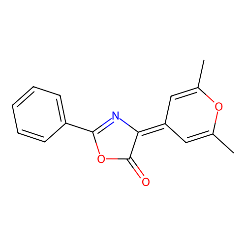 4-(2,6-Dimethylpyran-4-ylidene)-2-phenyl-1,3-oxazol-5-one structure
