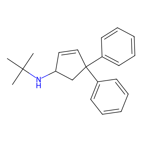 N-t-butyl-4,4-diphenyl-2-cyclopentenylamine structure