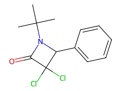 1-Tert-butyl-3,3-dichloro-4-phenylazetidin-2-one structure