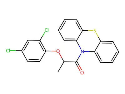 2-(2,4-Dichlorophenoxy)-1-phenothiazin-10-ylpropan-1-one structure