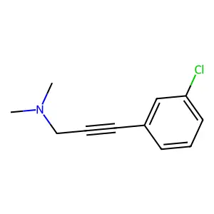 3-(3-chlorophenyl)-N,N-dimethylprop-2-yn-1-amine structure