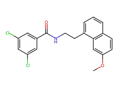 Benzamide, 3,5-dichloro-N-(2-(7-methoxy-1-naphthalenyl)ethyl)- structure