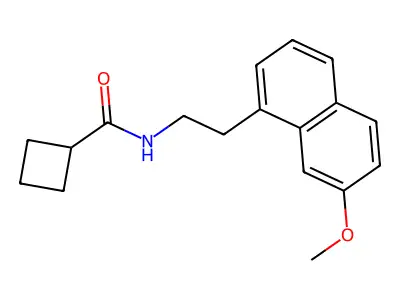 Cyclobutanecarboxamide, N-(2-(7-methoxy-1-naphthalenyl)ethyl)- structure