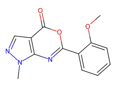 Pyrazolo(3,4-d)(1,3)oxazin-4(1H)-one, 6-(2-methoxyphenyl)-1-methyl- structure