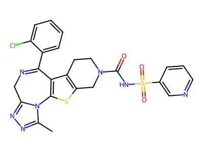 4H-Pyrido(4',3':4,5)thieno(3,2-f)(1,2,4)triazolo(4,3-a)(1,4)diazepine-9(8H)-carboxamide, 7,10-dihydro-6-(2-chlorophenyl)-1-methyl-N-(3-pyridinylsulfonyl)- structure