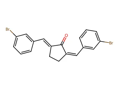 Cyclopentanone, 2,5-bis[(3-bromophenyl)methylene]- structure