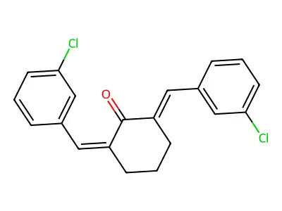Cyclohexanone, 2,6-bis[(3-chlorophenyl)methylene]- structure