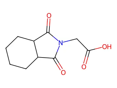 2-[(3aR,7aS)-1,3-dioxo-3a,4,5,6,7,7a-hexahydroisoindol-2-yl]acetic acid structure