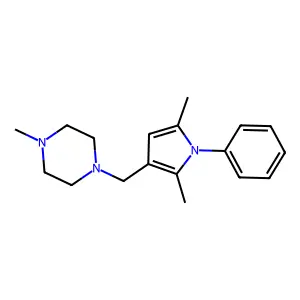 Piperazine, 1-((2,5-dimethyl-1-phenyl-1H-pyrrol-3-yl)methyl)-4-methyl- structure