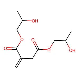Butanedioic acid, 2-methylene-, 1,4-bis(2-hydroxypropyl) ester structure
