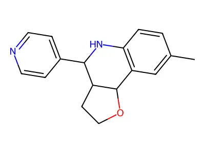 8-Methyl-4-pyridin-4-yl-2,3,3a,4,5,9b-hexahydro-furo[3,2-c]quinoline structure