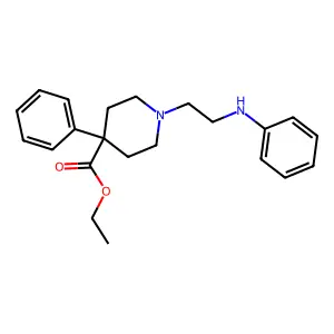 Isonipecotic acid, 1-(2-anilinoethyl)-4-phenyl-, ethyl ester structure