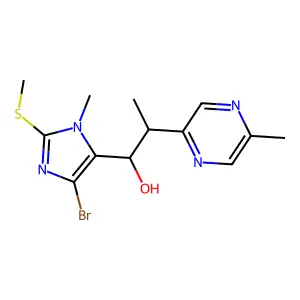 (1R,2S)-1-(5-Bromo-3-methyl-2-methylthioimidazol-4-yl)-2-(5-methylpyrazin-2-yl)propan-1-ol structure