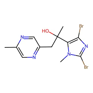 2-(2,5-Dibromo-3-methylimidazol-4-yl)-1-(5-methylpyrazin-2-yl)propan-2-ol structure