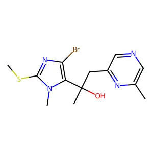 Pyrazineethanol, alpha-(4-bromo-1-methyl-2-(methylthio)-1H-imidazol-5-yl)-alpha,6-dimethyl- structure