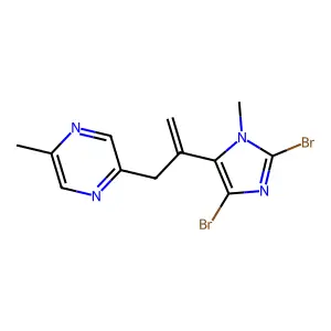 Pyrazine, 2-(2-(2,4-dibromo-1-methyl-1H-imidazol-5-yl)-2-propenyl)-5-methyl- structure