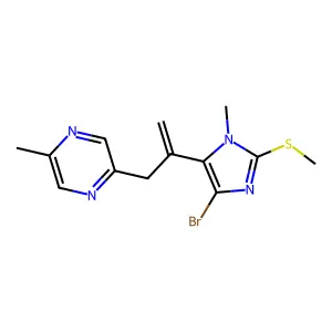 Pyrazine, 2-(2-(4-bromo-1-methyl-2-(methylthio)-1H-imidazol-5-yl)-2-propenyl)-5-methyl- structure