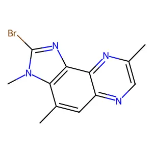 Imidazo(4,5-f)quinoxaline, 2-bromo-3,4,8-trimethyl- structure