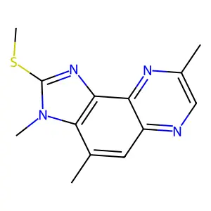 Imidazo(4,5-f)quinoxaline, 2-(methylthio)-3,4,8-trimethyl- structure