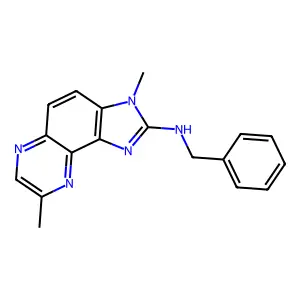 N-Benzyl-3,8-dimethylimidazo(4,5-f)quinoxalin-2-amine structure