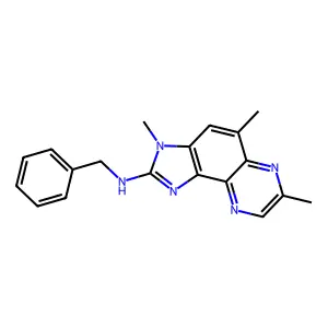 Imidazo(4,5-f)quinoxalin-2-amine, 3,5,7-trimethyl-N-(phenylmethyl)- structure