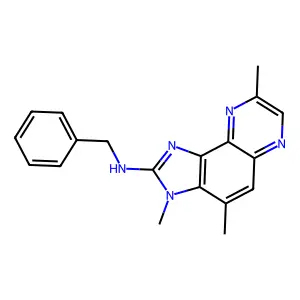 Imidazo(4,5-f)quinoxalin-2-amine, N-benzyl-3,4,8-trimethyl- structure