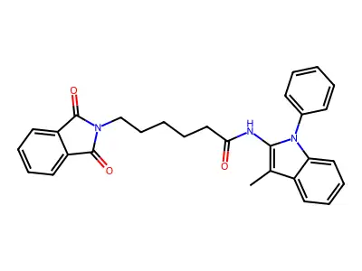 2H-Isoindole-2-hexanamide, 1,3-dihydro-1,3-dioxo-N-(3-methyl-1-phenyl-1H-indol-2-yl)- structure