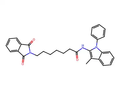 2H-Isoindole-2-heptanamide, 1,3-dihydro-1,3-dioxo-N-(3-methyl-1-phenyl-1H-indol-2-yl)- structure
