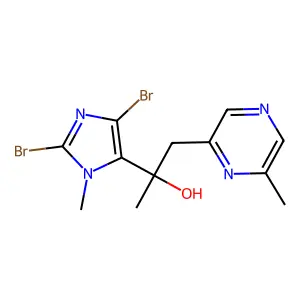 2-(2,5-Dibromo-3-methylimidazol-4-yl)-1-(6-methylpyrazin-2-yl)propan-2-ol structure