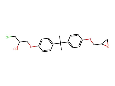 Bisphenol A (3-chloro-2-hydroxypropyl)glycidyl ether structure