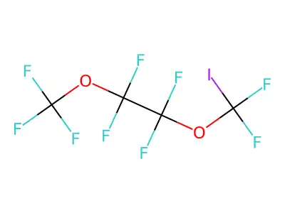1-[Difluoro(iodo)methoxy]-1,1,2,2-tetrafluoro-2-(trifluoromethoxy)ethane structure