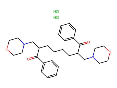 1,8-Octanedione, 2,7-bis(4-morpholinylmethyl)-1,8-diphenyl-, dihydrochloride structure