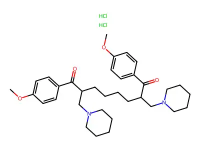 1,8-Bis(4-methoxyphenyl)-2,7-bis(1-piperidinylmethyl)-1,8-octanedione dihydrochloride structure
